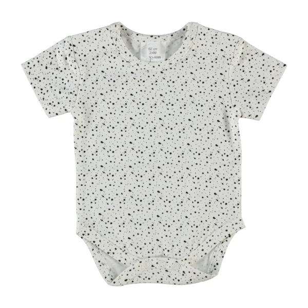 Klein Baby Black Dots Romper Korte Mouw - Mt. 50 - Off White