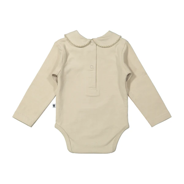 Klein Baby Oxford Tan Romper Lange Mouw - Mt. 50 - Beige
