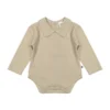 Klein Baby Oxford Tan Romper Met Kraag - Lange Mouw - Mt. 50 - Beige