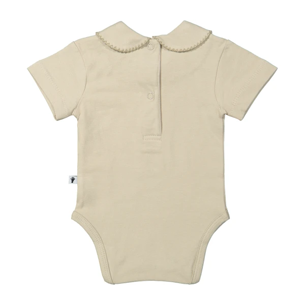 Klein Baby Oxford Tan Romper Korte Mouw - Mt. 50 - Beige