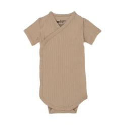 Babykamers Verkoopwinkel 24 Lodger Seersucker Overslagromper - Korte Mouw - Mt. 56 - Beige