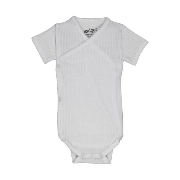 Lodger Seersucker Overslagromper - Korte Mouw - Mt. 56 - Cloud Dancer 1 Lodger Seersucker Overslagromper - Korte Mouw - Mt. 56 - Cloud Dancer