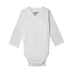 Lodger Seersucker Overslagromper - Lange Mouw - Mt. 50 - Cloud Dancer