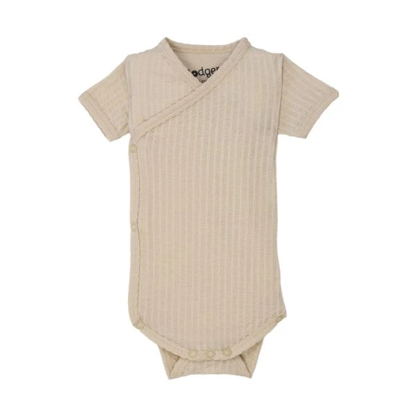 Lodger Seersucker Overslagromper - Korte Mouw - Mt. 56 - Birch 1 Lodger Seersucker Overslagromper - Korte Mouw - Mt. 56 - Birch