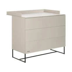 Kidsmill Modular 2 Commode 3L Mat Oatmeal - Zwart - Mat Oatmeal -Babykamers Verkoopwinkel Modular oatmeal commode bladvergroter 1 1041