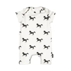 Snurk Black Horses Jumpsuit Korte Mouw White Mt. 68