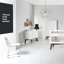 Kidsmill Sixties Babykamer Wit Mat / Walnoot | Bed 60 X 120 Cm + Commode