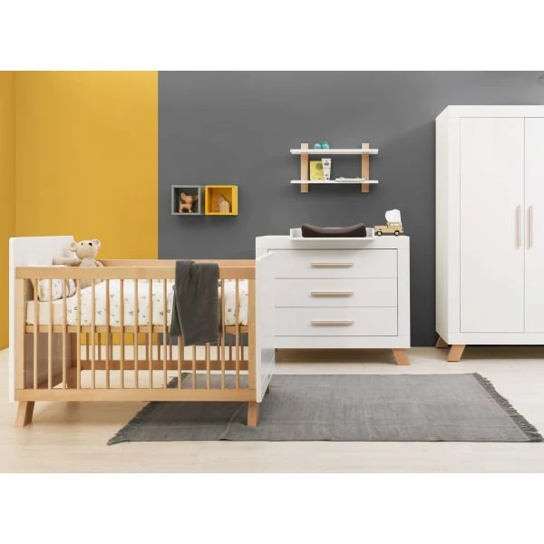 Bopita Lisa Babykamer Wit / Naturel | Bed 60 X 120 Cm + Commode 2 Bopita Lisa Babykamer Wit / Naturel | Bed 60 X 120 Cm + Commode - Afbeelding 2