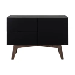 Kidsmill Sixties Commode Zwart Mat / Walnoot