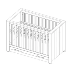 Kidsmill Sem Nautic Babybed Met Lade Grijs 60 X 120 Cm -Babykamers Verkoopwinkel knipsel fjord cot 60 x 120 54bd