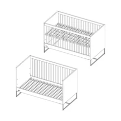 Kidsmill Modular 2 Babybed Mat Wit - Zwart - 70 X 140 Cm -Babykamers Verkoopwinkel knipsel intense cot bed 70 x 140 black frame df0d