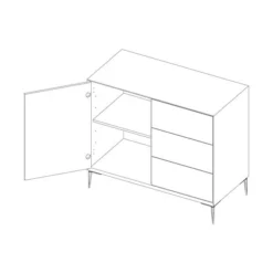 Kidsmill Lasse Commode Wit -Babykamers Verkoopwinkel knipsel lasse chest open aa0b