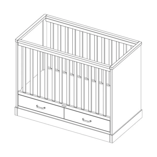 Kidsmill Newport Babybed Wit / Eiken 60 X 120 Cm - Afbeelding 5