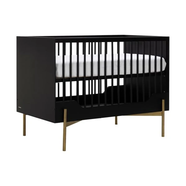 Kidsmill Boutique Babybed Zwart / Bras 60 X 120 Cm 2 Kidsmill Boutique Babybed Zwart / Bras 60 X 120 Cm - Afbeelding 2