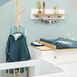 Bopita Paris Bladvergroter Wit / Eiken -Babykamers Verkoopwinkel paris nursery 3 part detail 5 602c