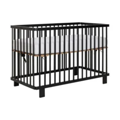 Puck Inklapbare Ledikant Zwart Mat 60 X 120 Cm -Babykamers Verkoopwinkel puck ledikant inklapbaar zwart 2 980a