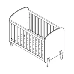 Vipack Kiddy Babybed Wit 60 X 120 Cm -Babykamers Verkoopwinkel vipack kiddy babybed wit 60 x 120 cm tekening 3f73